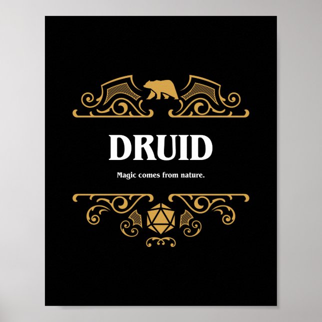 Druid Class Tabletop RPG Gaming Poster (Vorne)