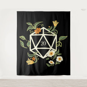 Druid D20 Würfel Pflanze und Blume Wandteppich