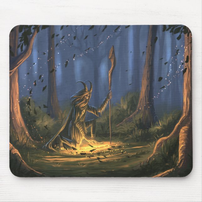 Druid im Wald Mousepad (Vorne)