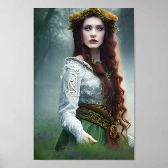 Druid Queen Fantasy Art Poster (Vorne)