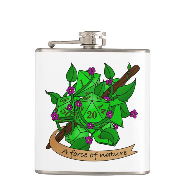 Druiden-Würfel Flachmann (Vorderseite)