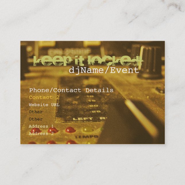 Drum & Bass Mix Business Card Visitenkarte (Vorderseite)