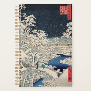 Drum Bridge in Snow Vintage Ukiyo-e japanische Kun Planer