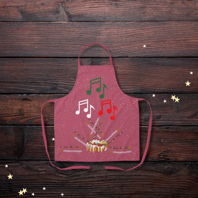 Drum cake, Cookie Batons und musikalische Noten ro Schürze (Von Creator hochgeladen)