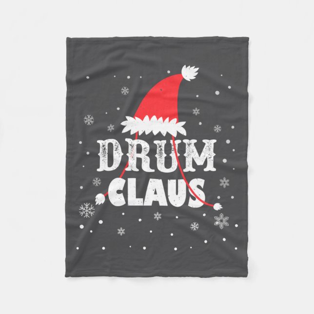 Drum Claus Santa Christmas Drummer Long Sleeve  Fleecedecke (Vorderseite)