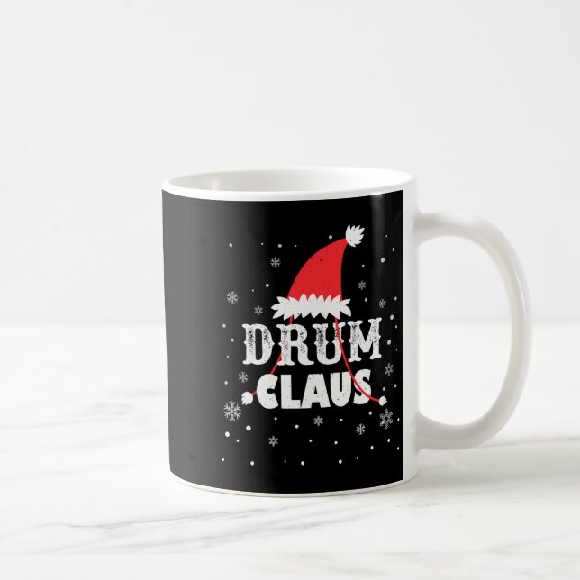 Drum Claus Santa Christmas Drummer Long Sleeve  Kaffeetasse (Rechts)