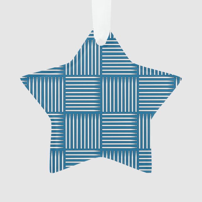 Drum Crosshatch Blue Ornament (Vorderseite)