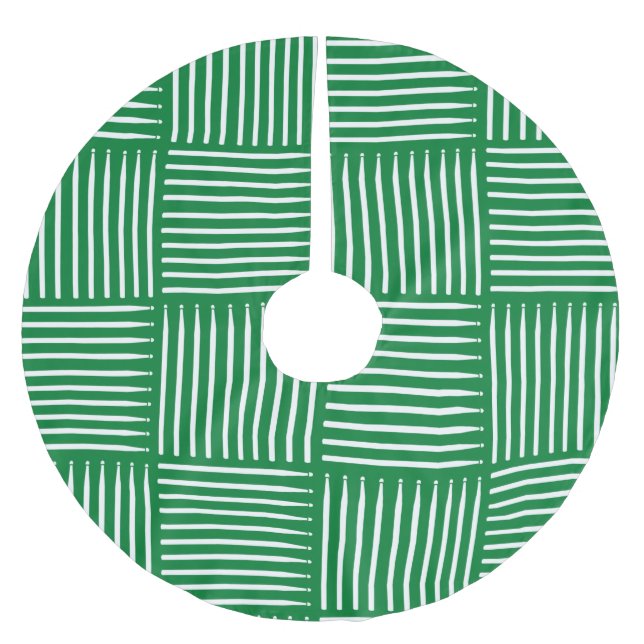 Drum Crosshatch Red Polyester Weihnachtsbaumdecke (Vorderseite)