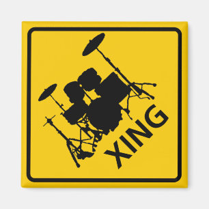 Drum Crossing Highway-Zeichen Magnet