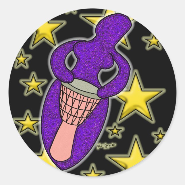 Drum Goddess Sticker Round (Vorderseite)