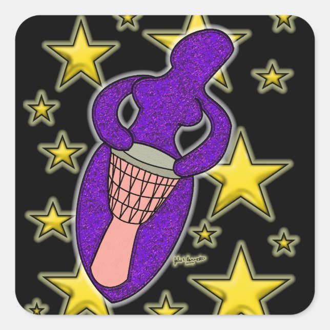 Drum Goddess Sticker Square (Vorderseite)