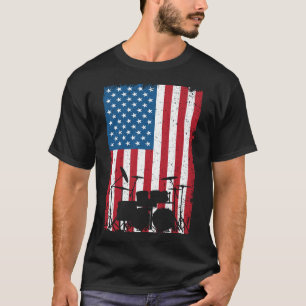 Drum Kit American Flag 4. Juli T-Shirt