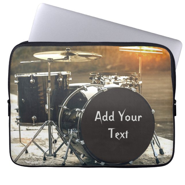 Drum Kit Drummer Rock personalisieren Laptopschutzhülle (Vorderseite)