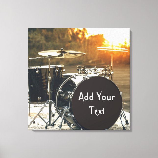 Drum Kit Drummer Rock personalisieren Leinwanddruck (Vorderseite)