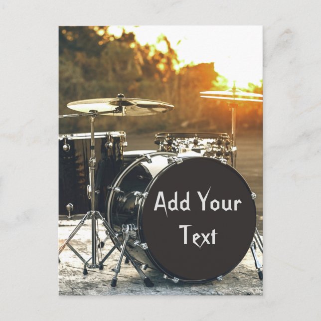 Drum Kit Drummer Rock personalisieren Postkarte (Vorderseite)