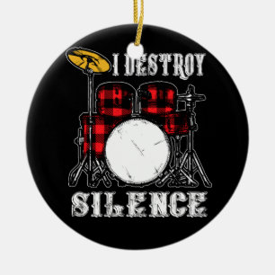 Drum Kit Percussionist Drummer I zerstöre Stille Keramik Ornament