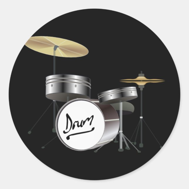 Drum Kit Runder Aufkleber (Vorderseite)