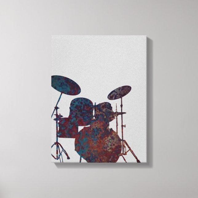 Drum Kit Silhouette Leinwand Drummer Musik (Vorderseite)