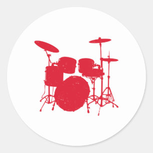 Drum Kit-Silhouette Runder Aufkleber