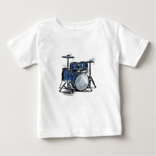 Drum Kit Sketch Music Baby T-shirt