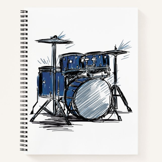 Drum Kit Sketch Music Notizbuch (Vorderseite)