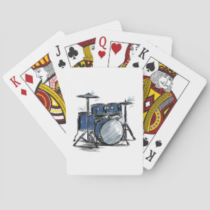 Drum Kit Sketch Music Spielkarten