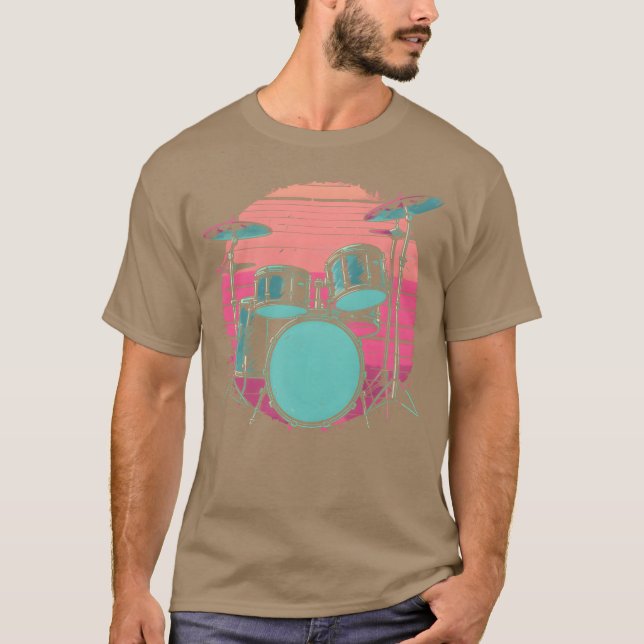 Drum Kit Synthwave gift T-Shirt (Vorderseite)