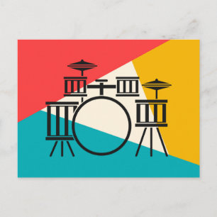 Drum Kit Tri Color - Türkis Coral Gold Postkarte