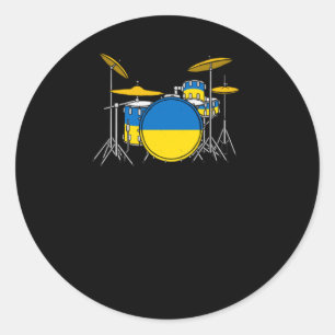 Drum Kit ukrainischer Flag Drummer Musiker Sticker