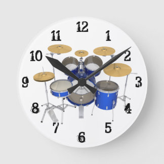 Drum Kit: Wall Clock Runde Wanduhr