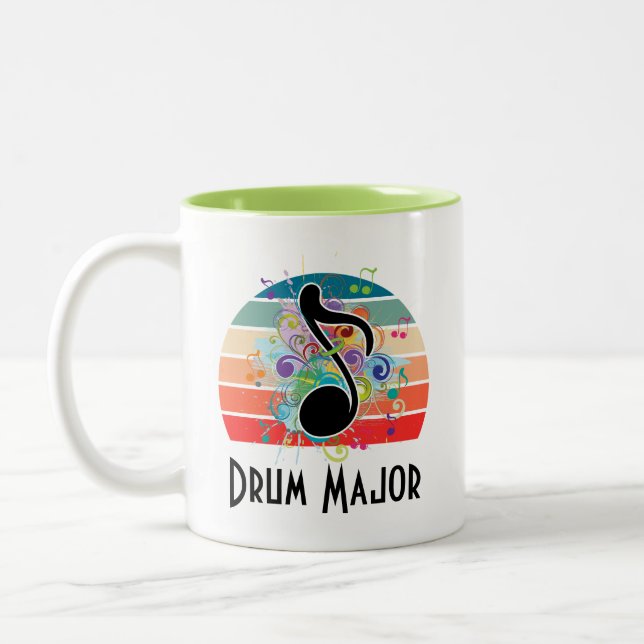 Drum Major Marching Band Geschenk Zweifarbige Tasse (Links)