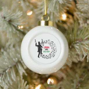 Drum Major Marching Band Weihnachtsdekoration Keramik Kugel-Ornament