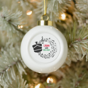 Drum Major Marching Band Weihnachtsdekoration Keramik Kugel-Ornament