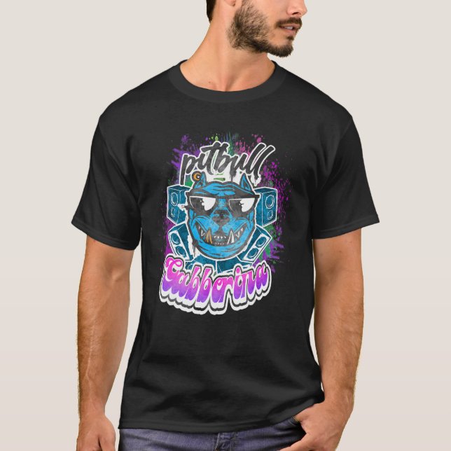 Drum N Bass Hardstyle Frenchcore Gabber Devil Dog T-Shirt (Vorderseite)