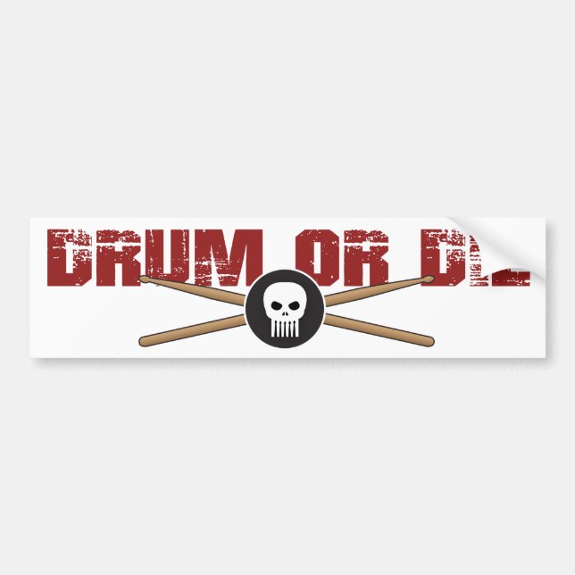Drum oder Die Hardcore Drummer Autoaufkleber (Vorne)