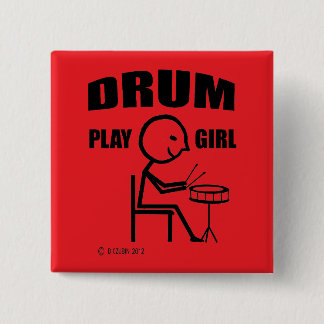 Drum Play Girl Button