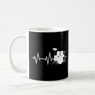 Drum Player Heartbeat Drummer Drumming Graphic Kaffeetasse