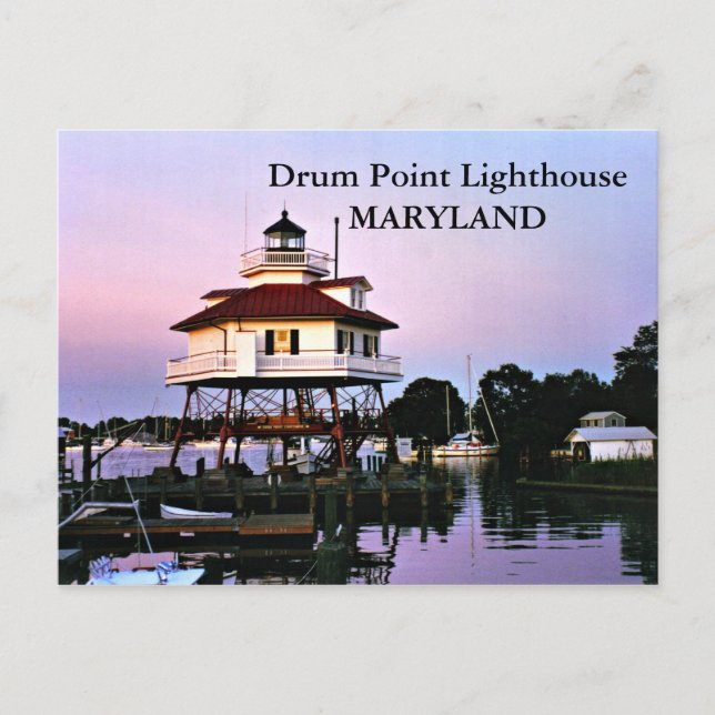 Drum Point Lighthouse, Maryland Postcard Postkarte (Vorderseite)