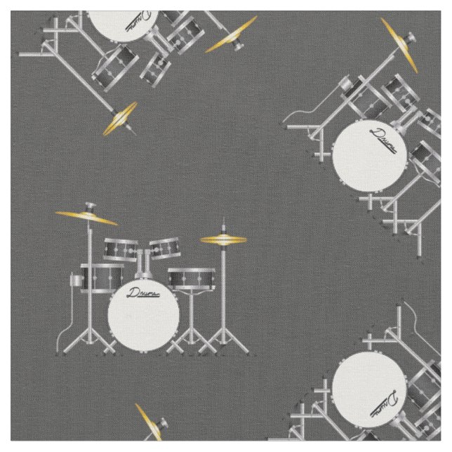 Drum Set Band Musical Musical Room Decke Gray Stoff (Nahaufnahme)