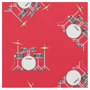 Drum Set Band Musical Musical Room Decke Rot Stoff
