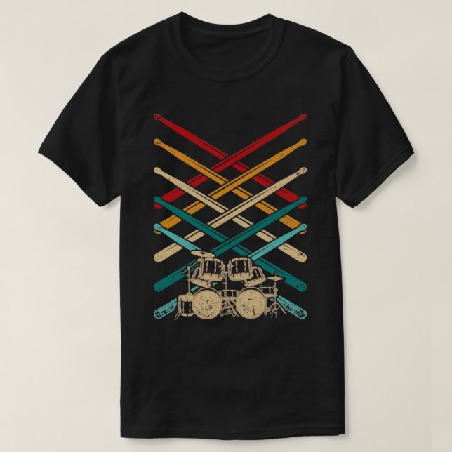 Drum Set Drumsticks Schlagzeug Drums T-Shirt (Design vorne)
