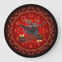 Drum Set, Merry Christmas, Maroon & Black ~  