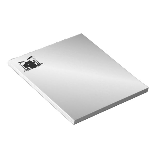 Drum Set Music Design Notizblock (angewinkelt)