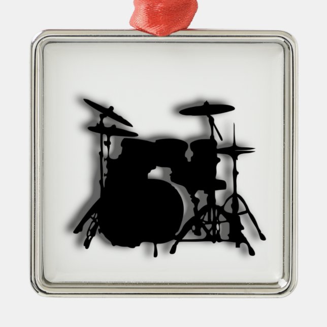 Drum Set Music Design Ornament Aus Metall (Vorne)