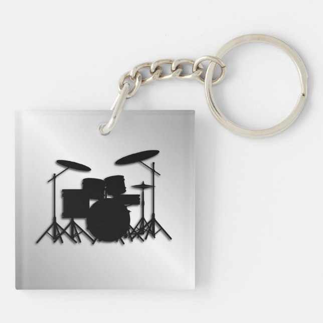 Drum Set Music Design Schlüsselanhänger (Rückseite)