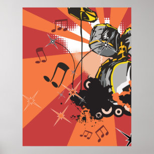Drum Set Music Poster