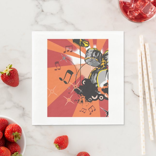 Drum Set Music Serviette (Beispiel)