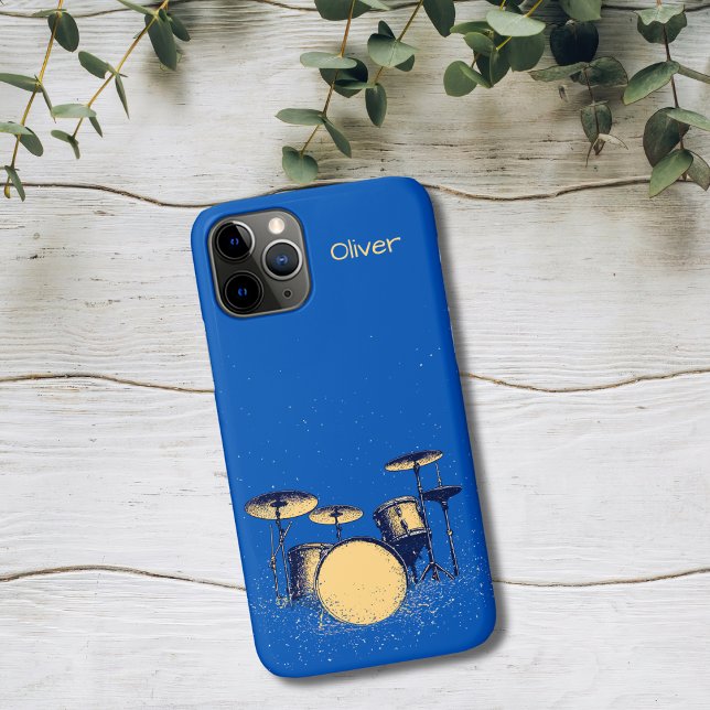 Drum Set on Blue Case-Mate iPhone Hülle (Von Creator hochgeladen)
