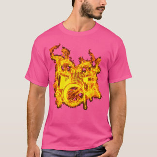 Drum Set on Fire Gift Schlagzeug Drums Lover T-Shirt