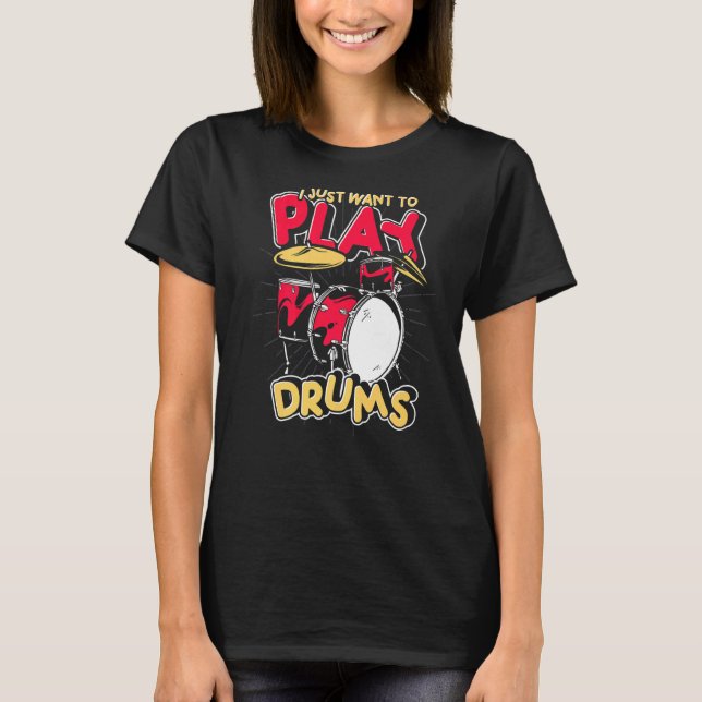 Drum Set Schlagzeug Music Drummer Musician Drums T-Shirt (Vorderseite)